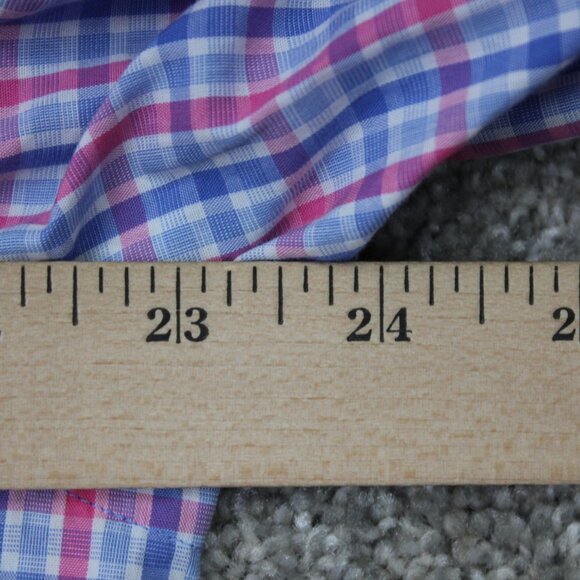 BOSS Hugo Boss Dress Shirt Mens 16 1/2, 32/33 Pink/Blue Sharp Fit L/S Button - Picture 12 of 14